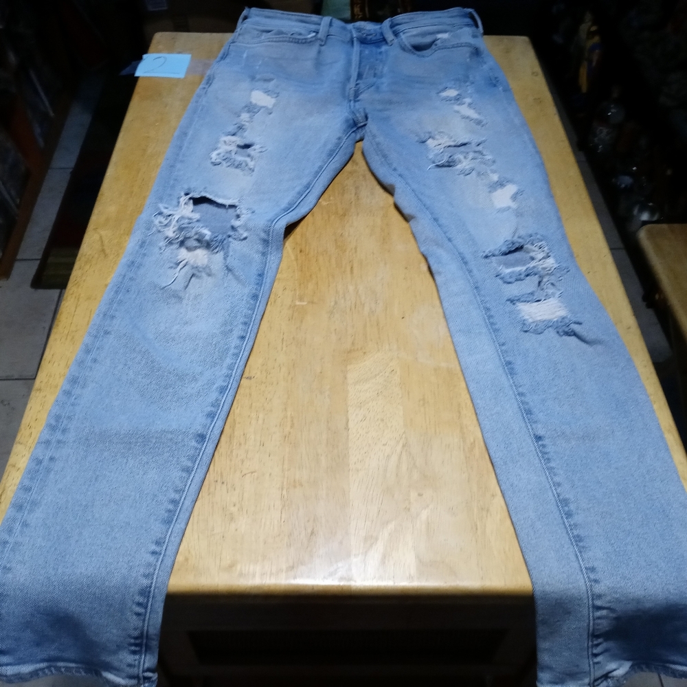 Men's Skinny coupe Moulante & Denim Jeans Size 31 Light Blue